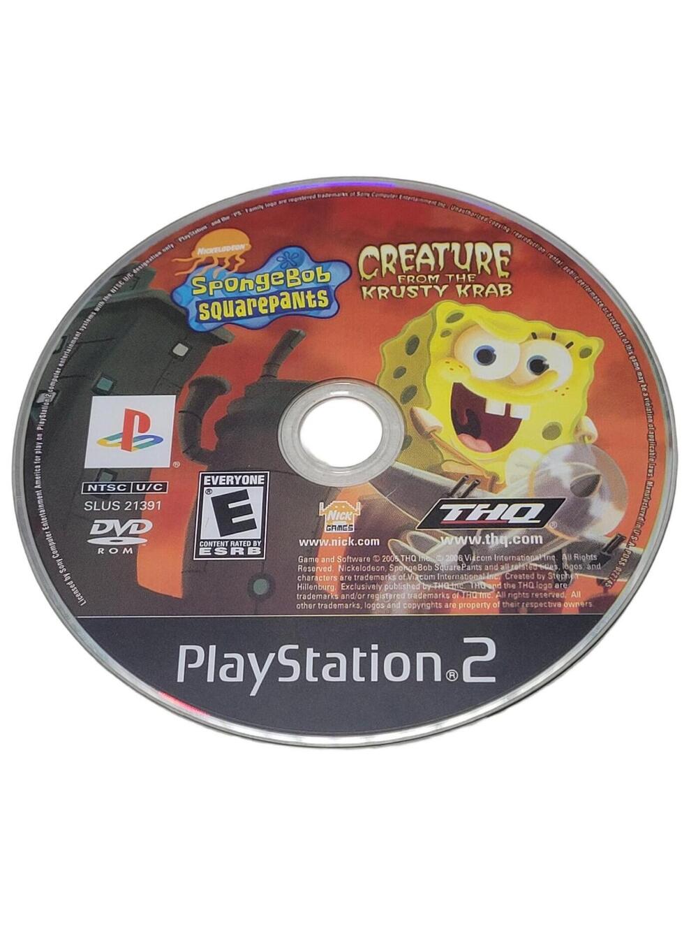 Sony PlayStation 2 PS2 Disc Only SpongeBob Creature from the Krusty Krab
